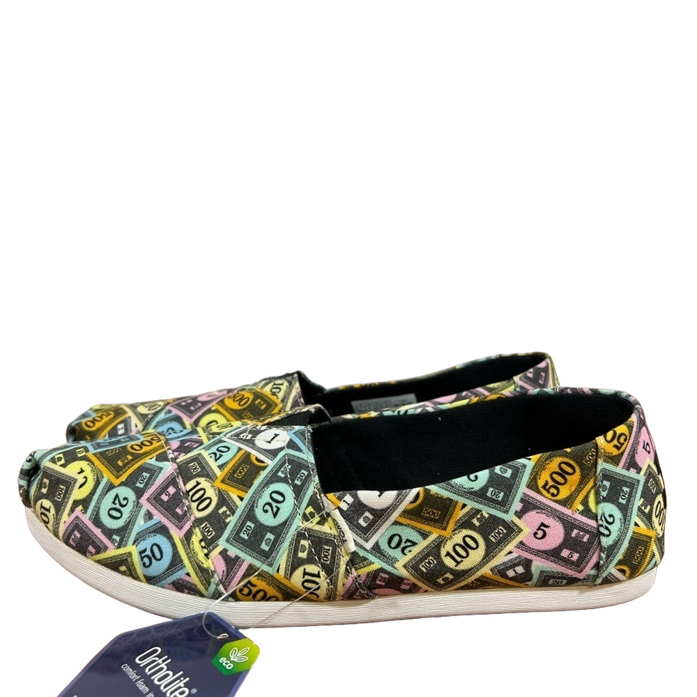 Toms X Alpargata Monopoly Money Slip On Women’s Shoe Size 7
